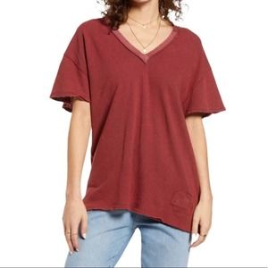 FREE PEOPLE Joni Exposed Hem T-shirt In Sweet Raisin-L